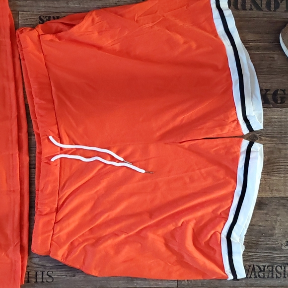 Shein, orange & white, short set, size 4X - Picture 3 of 14
